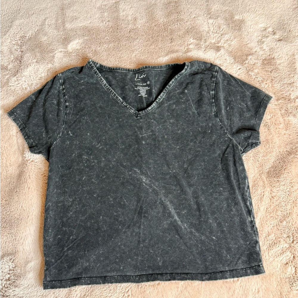 Olivia Rae Charcoal V-Neck Tee